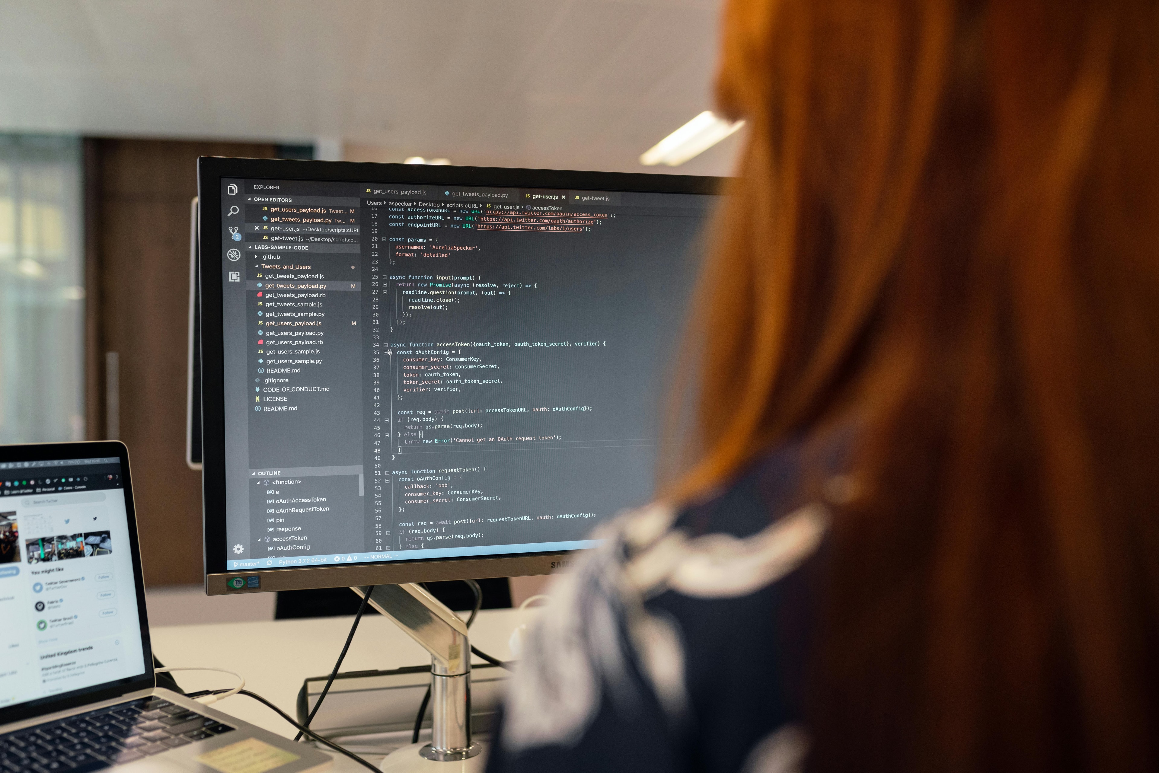 Developer building and integrating AI systems at a workstation